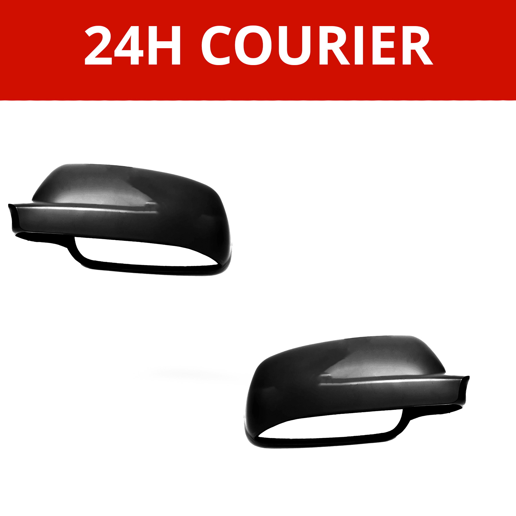 Black Wing Door Mirror Covers Pair Left and Right for VW Sharan 1998-2003